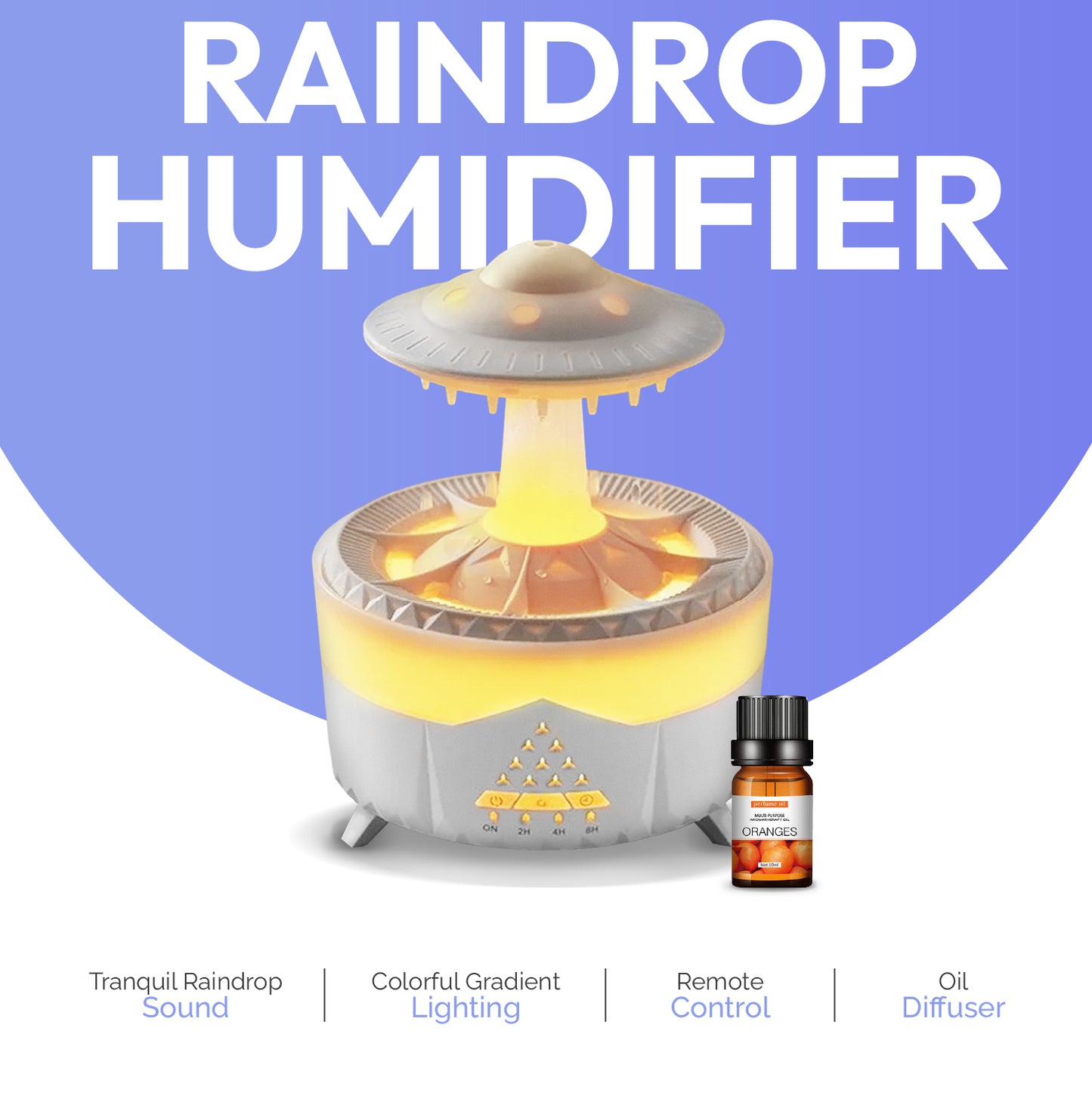 Involved UFO Raindrop Humidifier Oil Diffuser