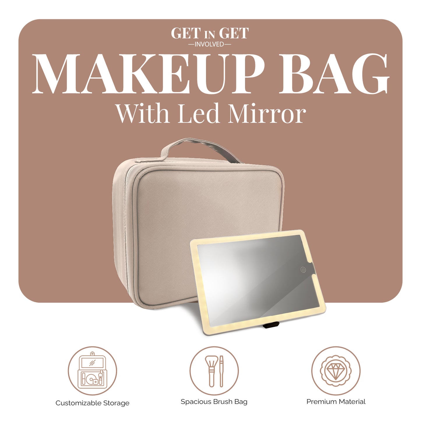 Cosmetic Bag With Led Mirror