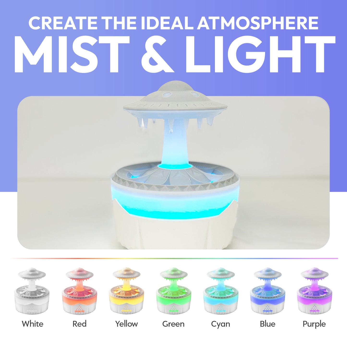 Involved UFO Raindrop Humidifier Oil Diffuser